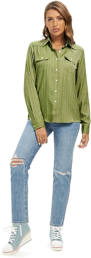 Striped Army Green