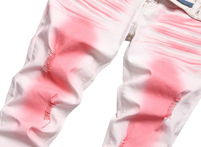 White Red Printed - Stretch