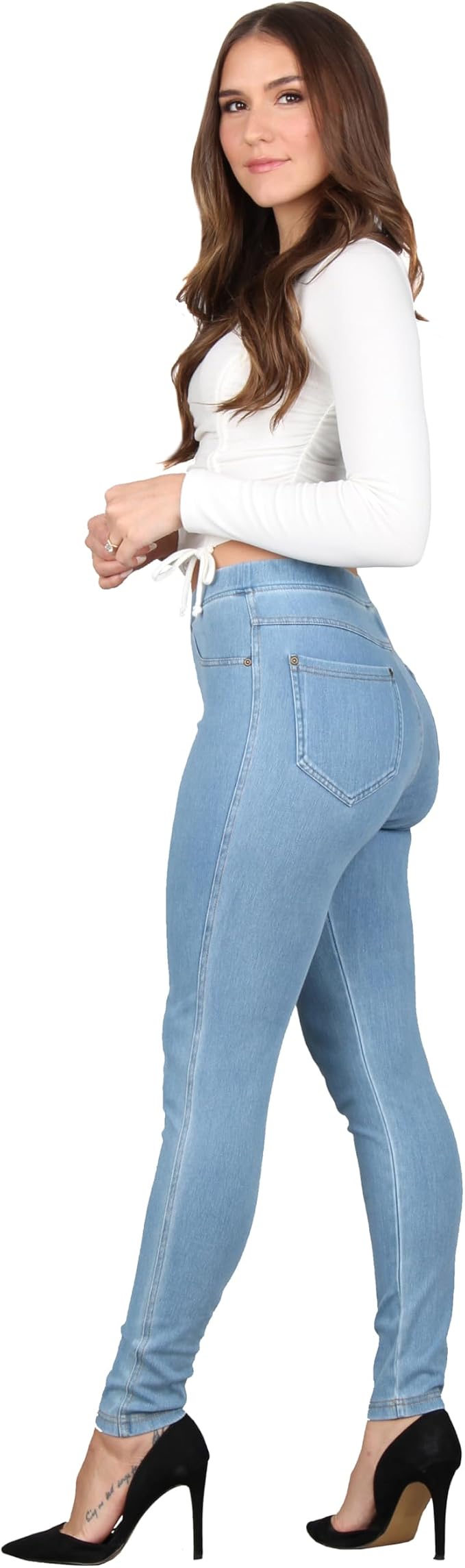 Light Blue With Gold Stitching