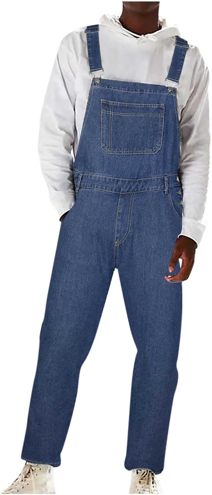 02#big and Tall Work Overalls-dark Blue