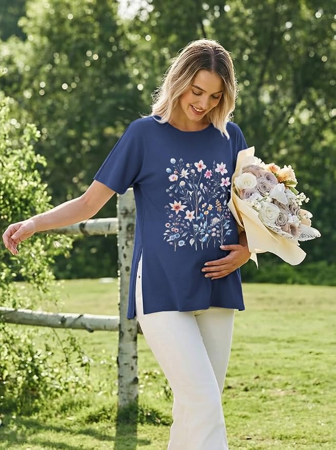 Apricot/Black/Blue/Dark Gray Floral