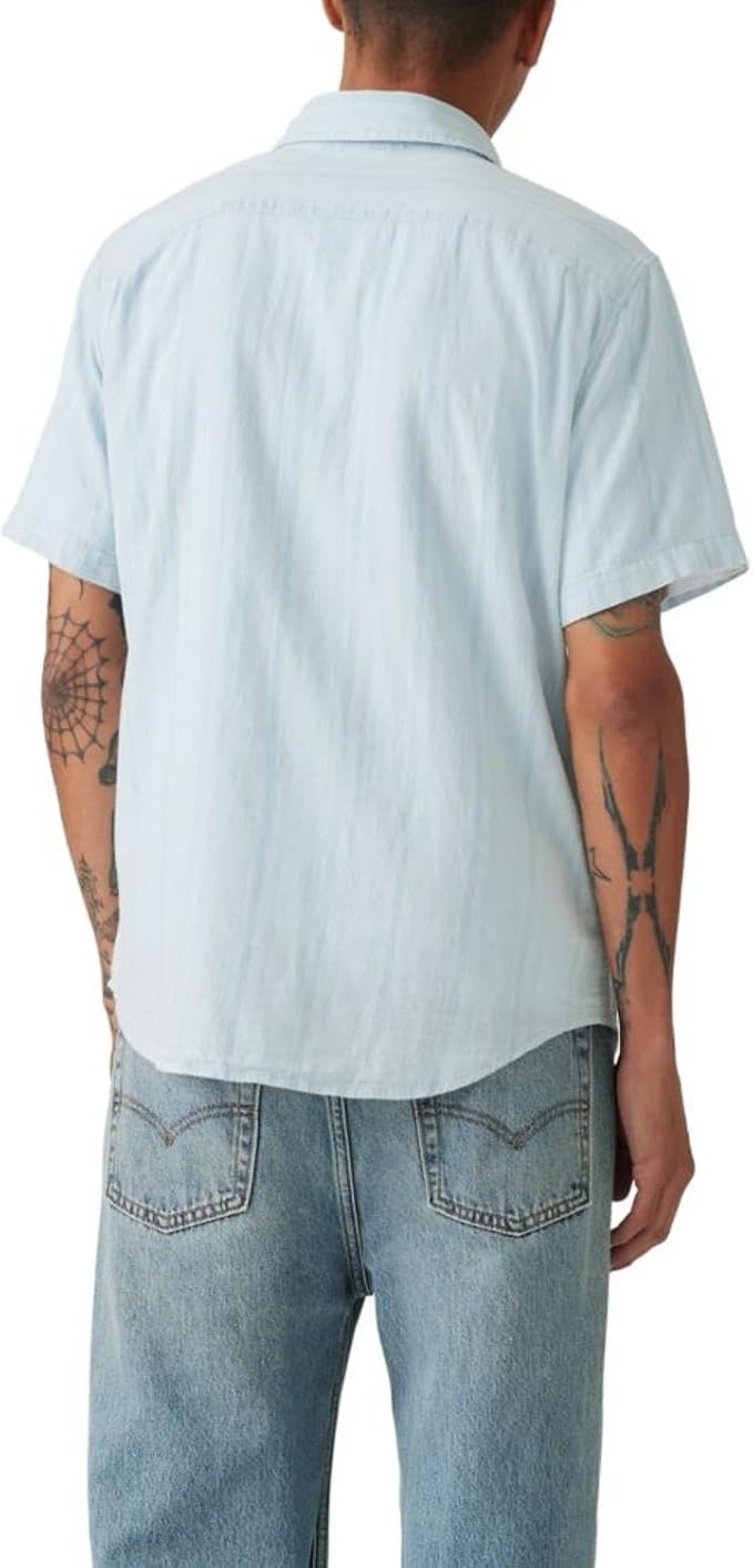 Eddie Stripe Niagara Mist Cotton Linen