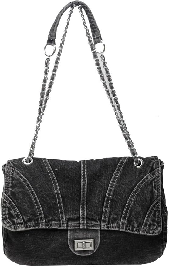 #C Black Denim Bag