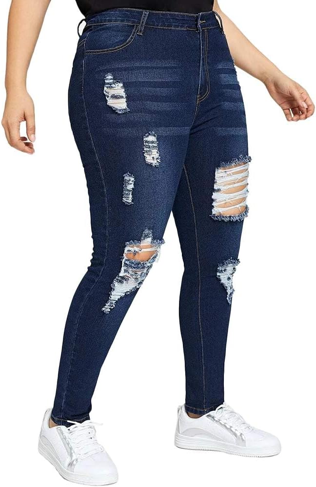 Distressed Skinny Dark Blue