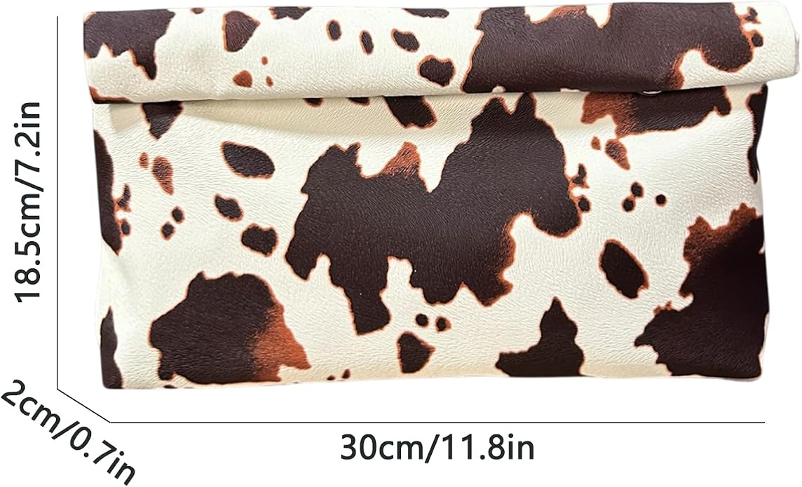 Cow Print Envelope Clutch