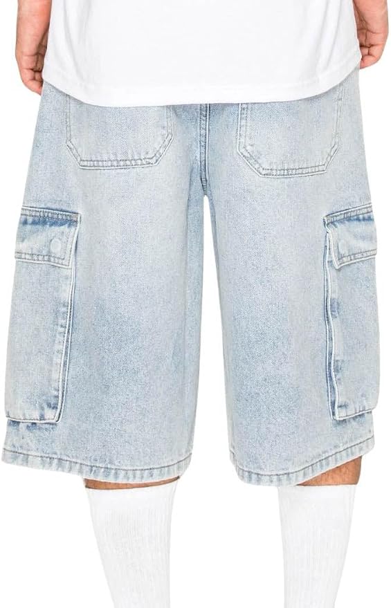 Cargo Pocket Baggy Light Indigo Shorts