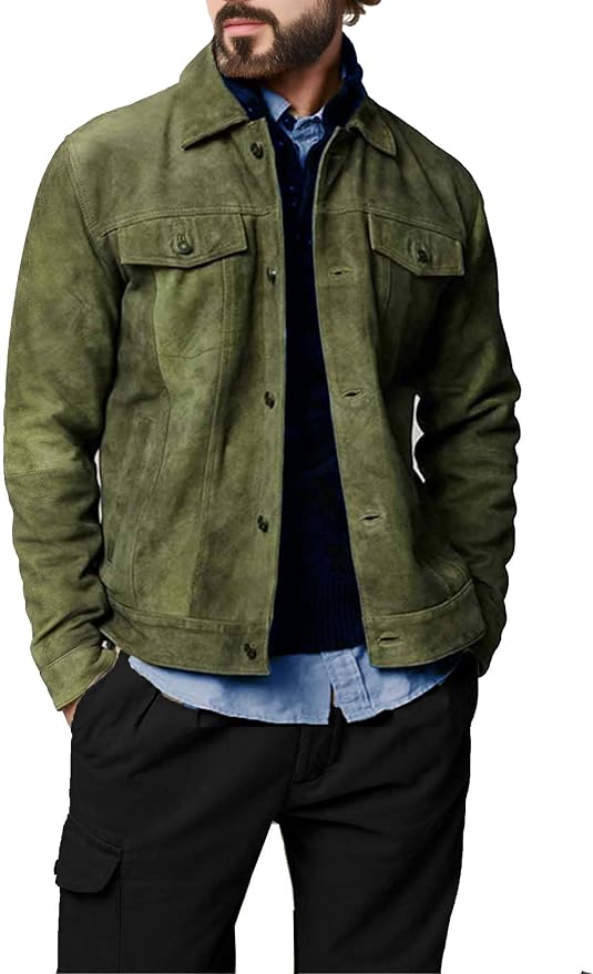 Olive Suede Leather