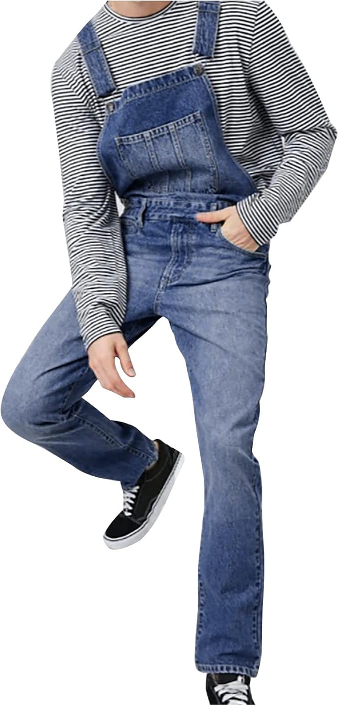 26#wash Denim Jumpsuit-blue