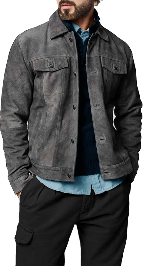 Grey Suede Leather