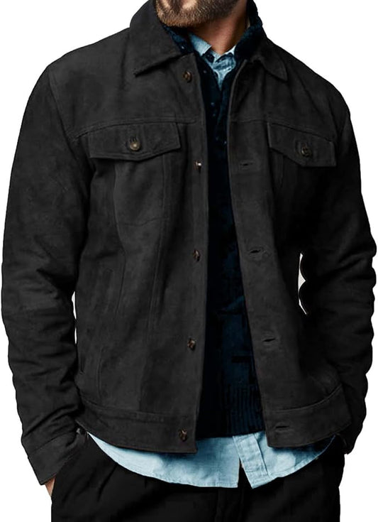 Black Suede Leather