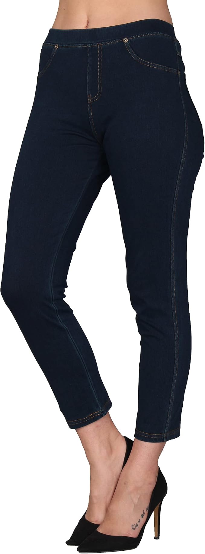Capri Indigo With Gold Stitching