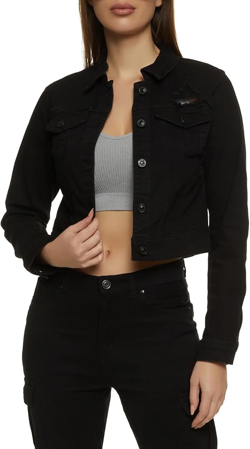 Vintage Black Jean Jacket 70