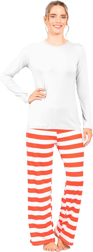 Red White Stripes Straight Leg