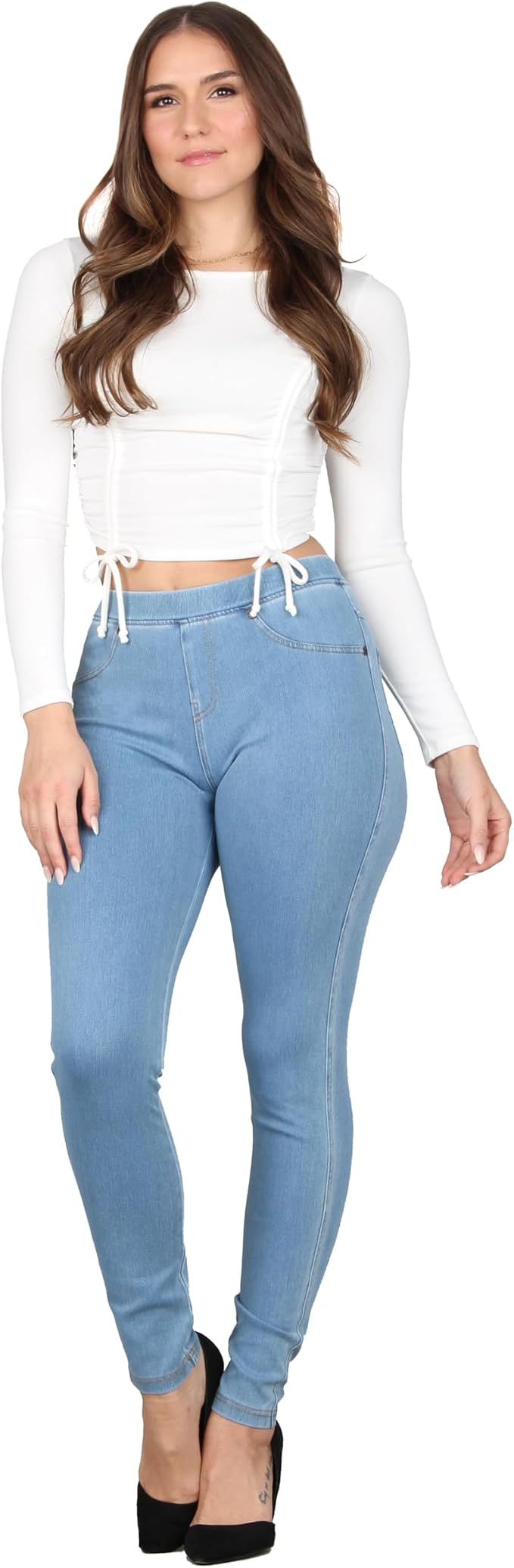 Light Blue With Gold Stitching