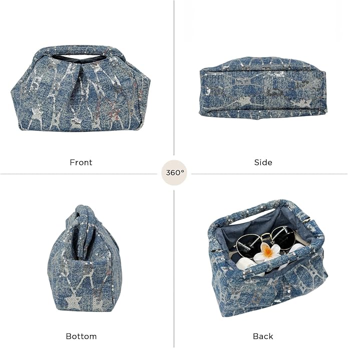 Sequin Denim Tower Star