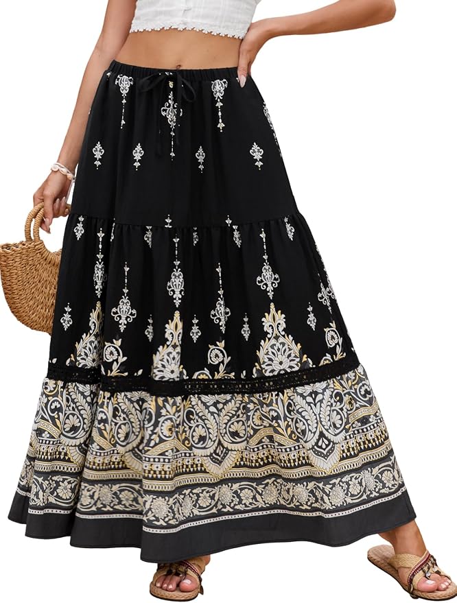 ‌black Ethnic Print