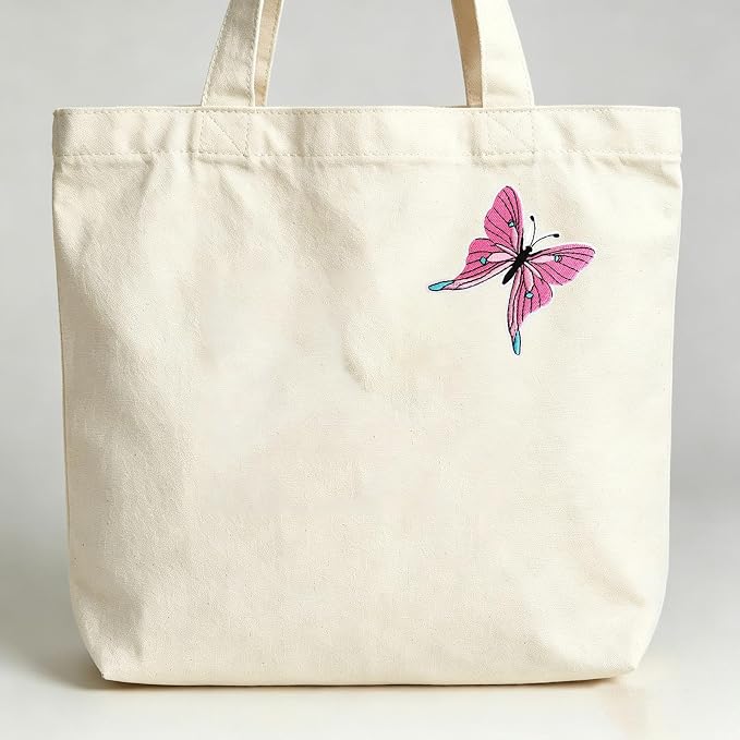 12 Pink butterfly patches