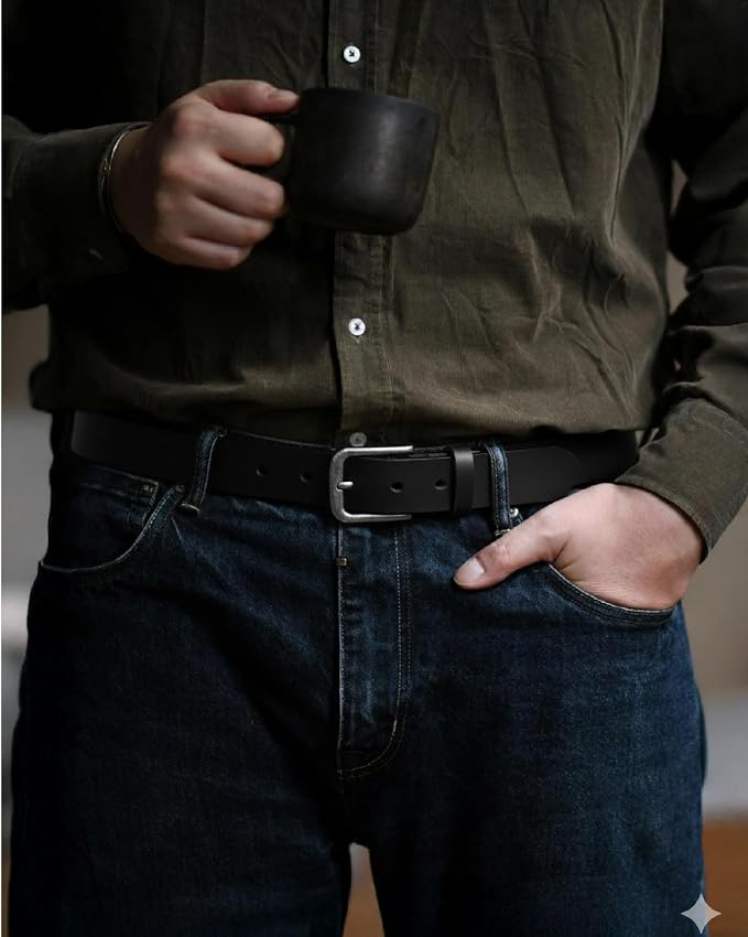 Full Grain Black / Distressed Gun