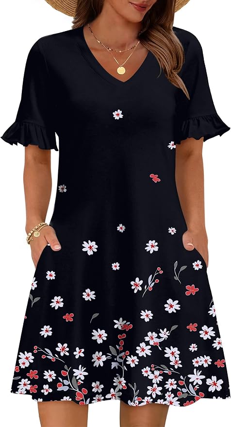 Black Floral-printed