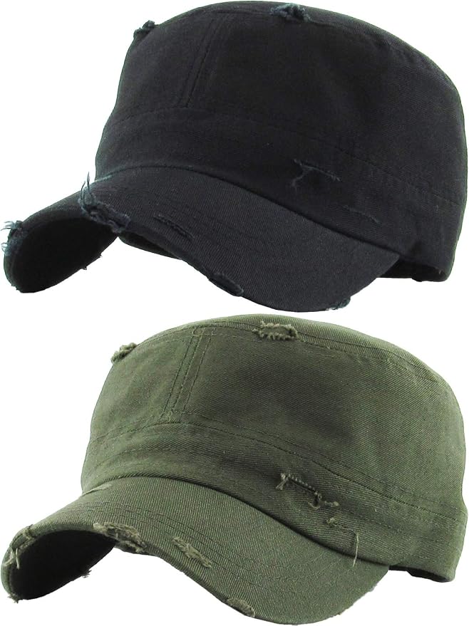 2 Pack - Distressed Black & Olive