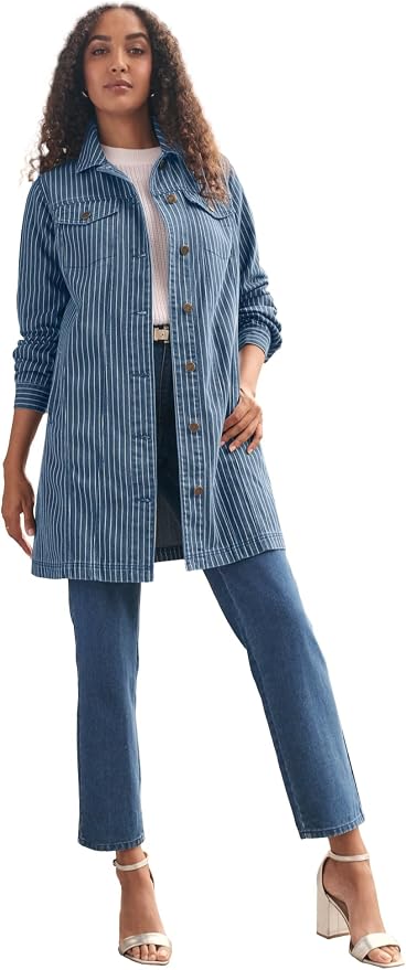 Medium Stonewash Simple Pinstripe