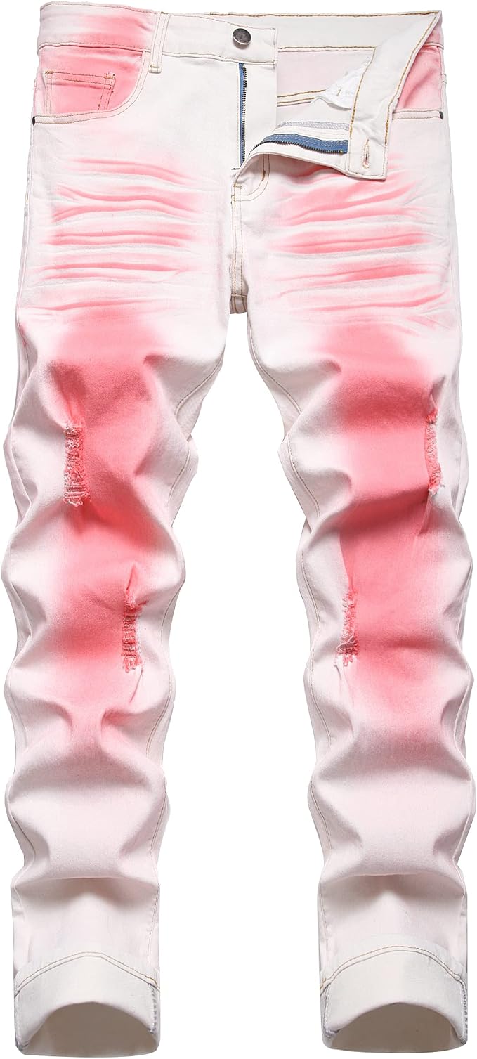 White Red Printed - Stretch
