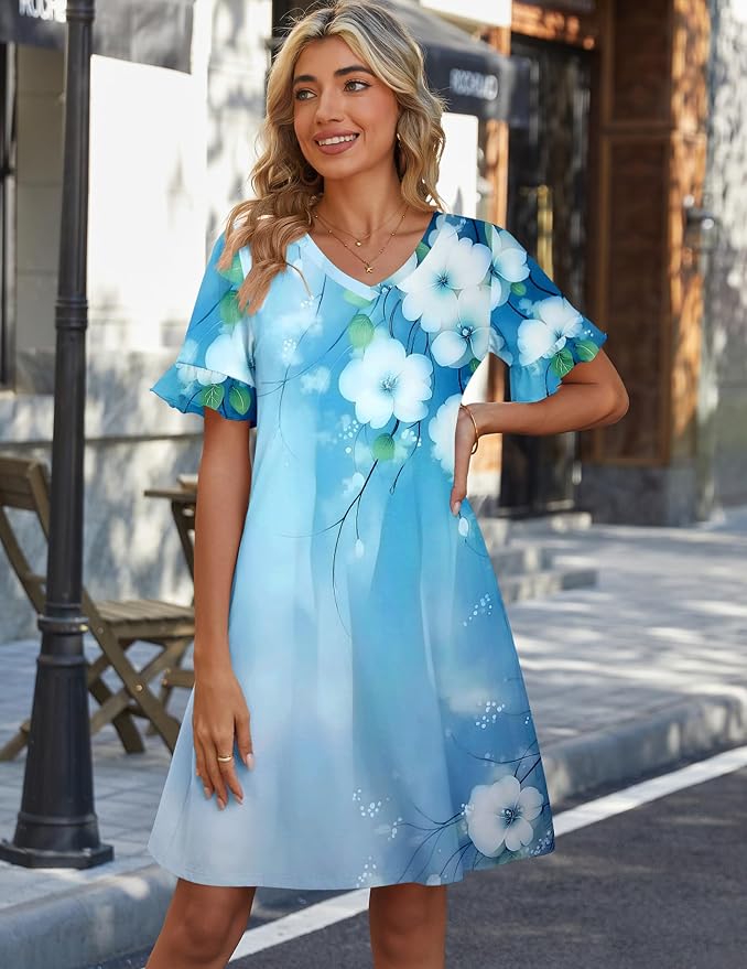 Blue White Floral