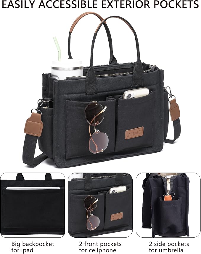New Upgrade Black With Compartments and Inner Cup Holders