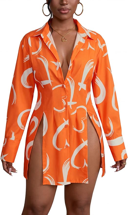 Heart Print Orange