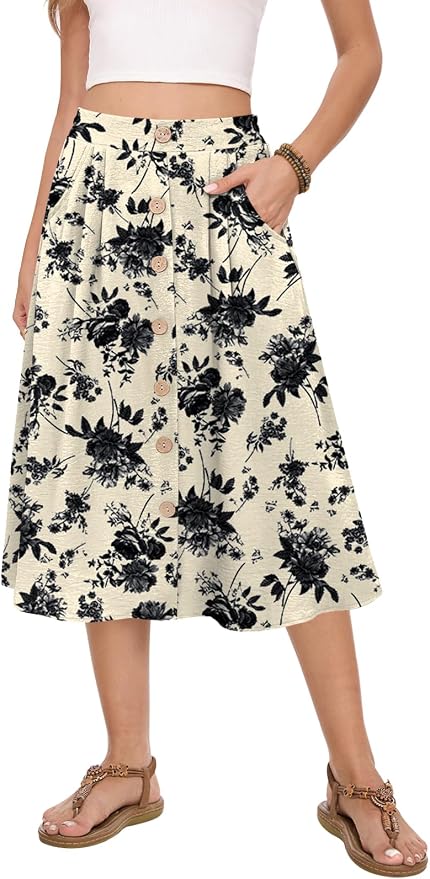 Black Floral Light Beige