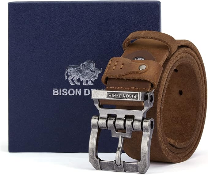 Silver Buckle+brown Belt
