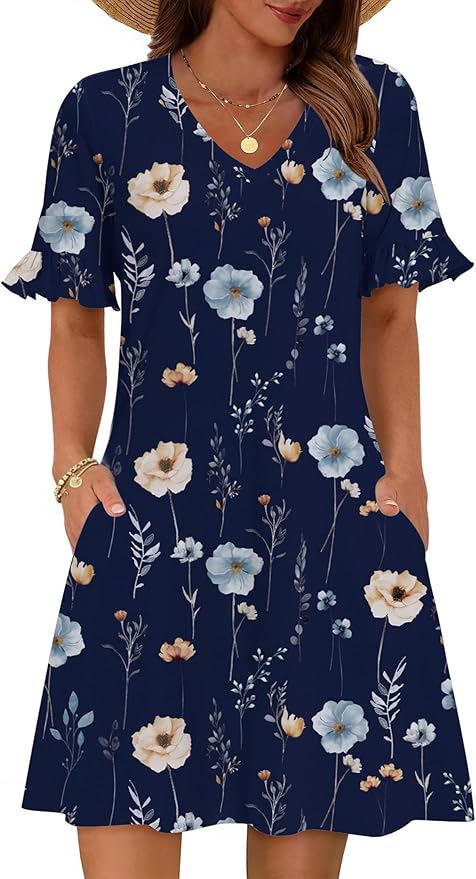 Dark Blue Floral