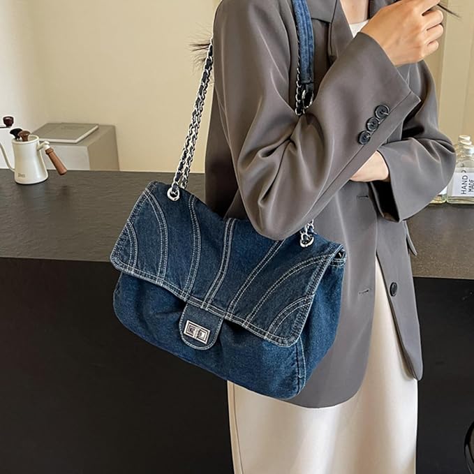 #C Dark Blue Denim Bag