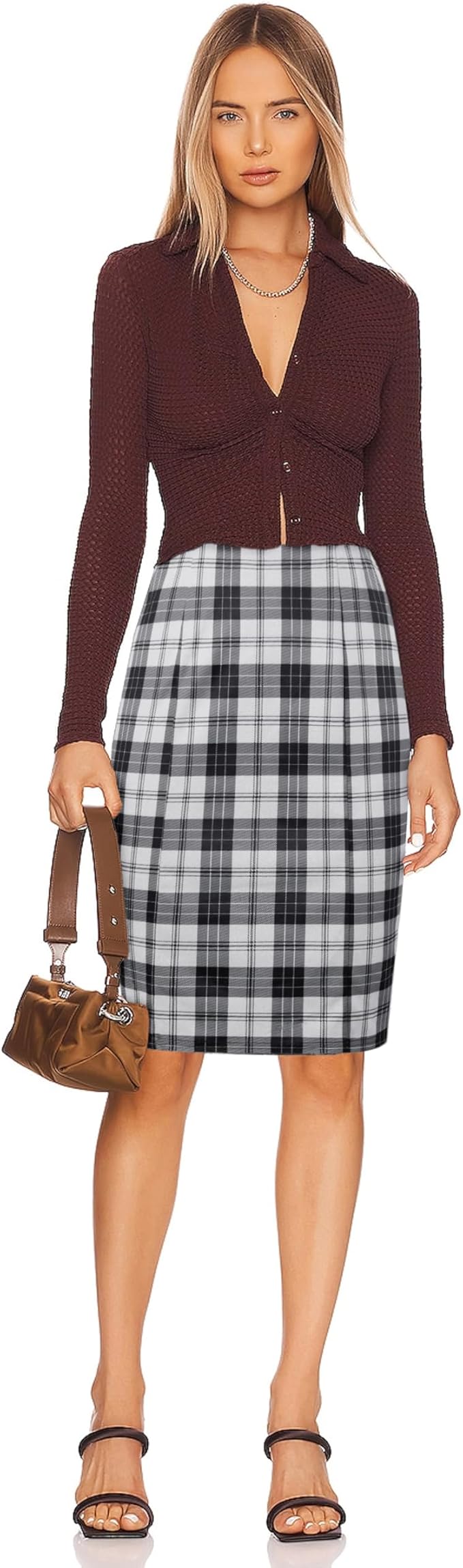 Plaid White Black
