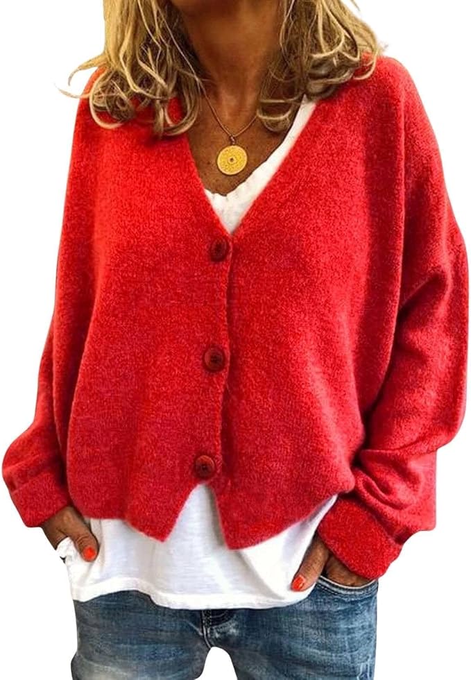 Womens Loose Cropped Sweater Cardigan 03