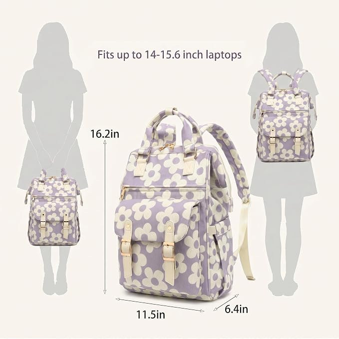 Corduroy Large Floral Purple