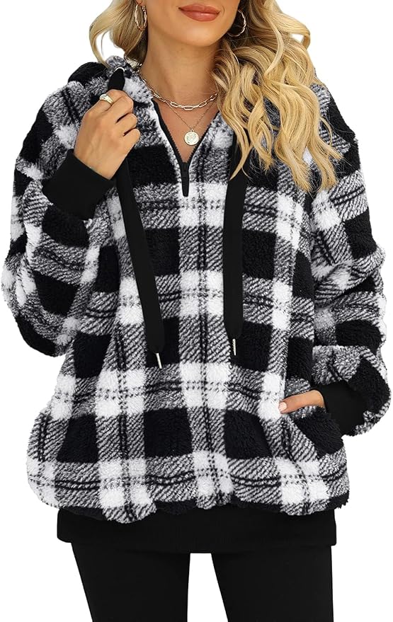 B0 Plaid Black White
