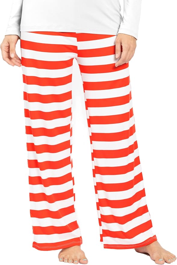 Red White Stripes Straight Leg