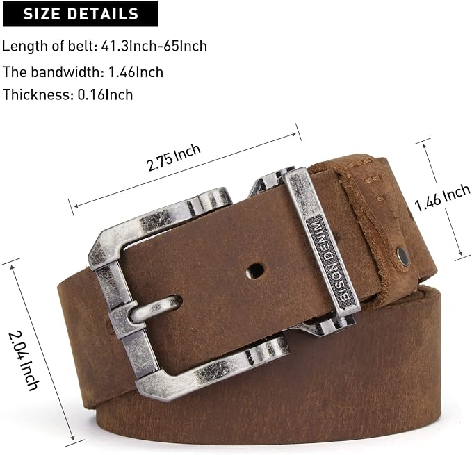 Silver Buckle+brown Belt