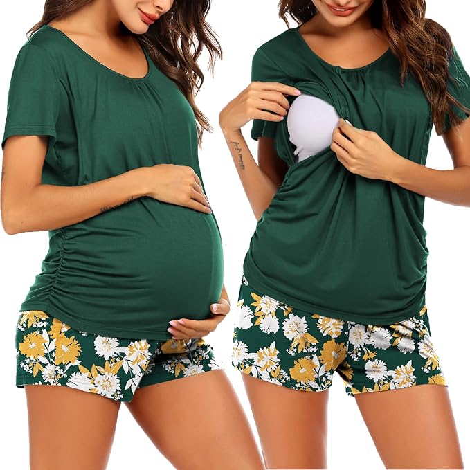 A Floral Dark Green