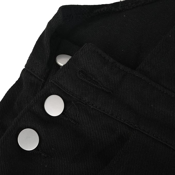 10#fashion Jeans Overalls-black