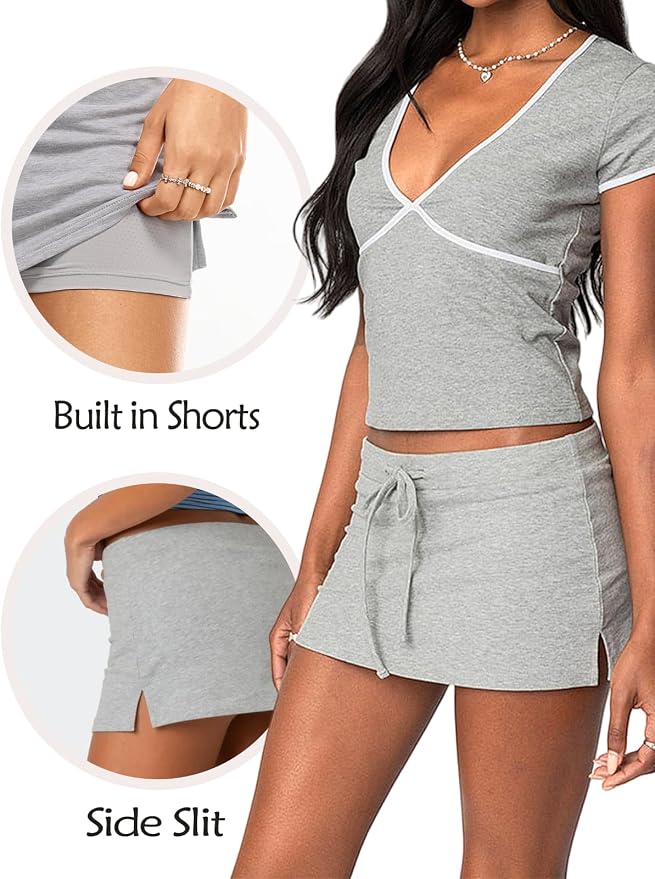 Drawstring Grey Melange
