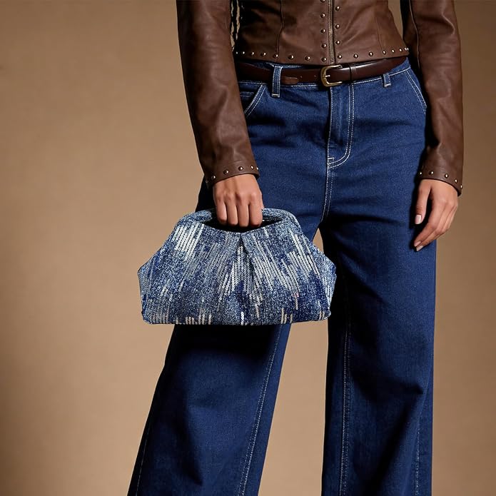 Sequin Denim Striped