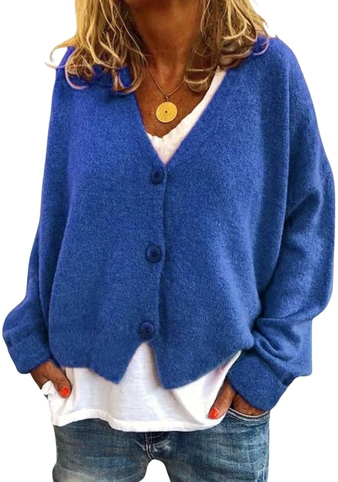 Womens Loose Cropped Sweater Cardigan 06