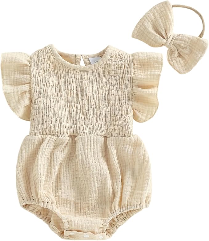 Smocked Beige