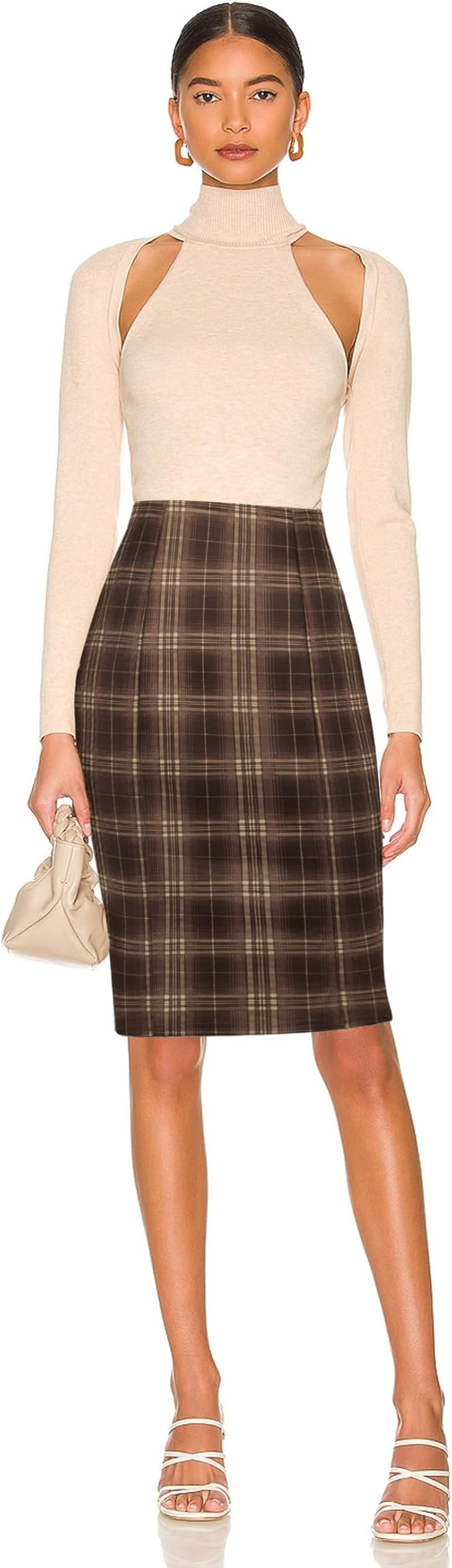 Plaid Brown White