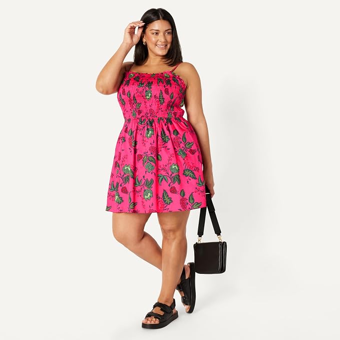 Hot Pink Red Leafy Floral