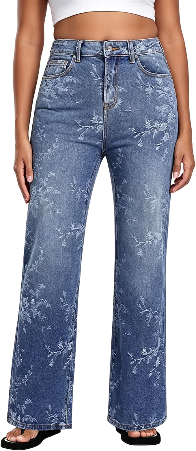 Embroidery Print Blue