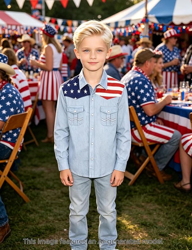 Light Blue American Flag
