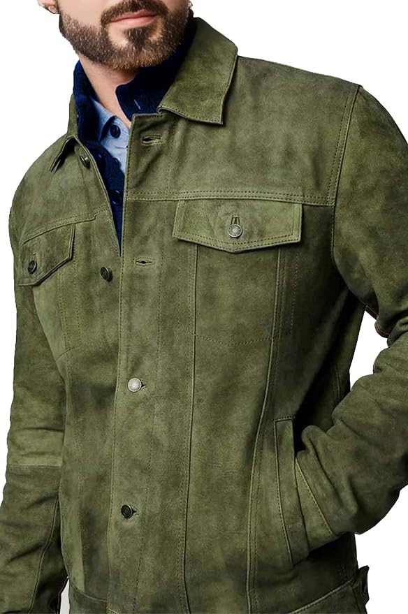 Olive Suede Leather